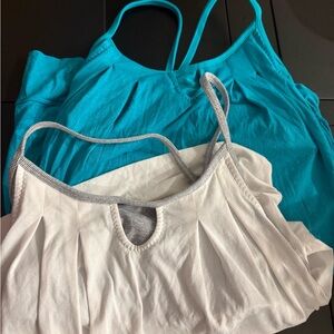 Lululemon turquoise and white tank tops